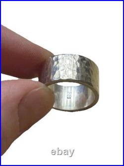 Vintage JAMES AVERY 925 Hammered Cigar Band Ring Sterling 925 Size 6