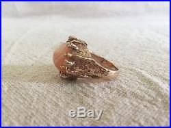 Vintage JAMES AVERY Mexican Opal 14K Diamonds Ring Sz8 1/4 ESTATE ONE OF A KIND