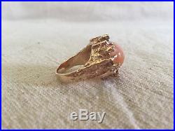 Vintage JAMES AVERY Mexican Opal 14K Diamonds Ring Sz8 1/4 ESTATE ONE OF A KIND