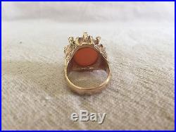 Vintage JAMES AVERY Mexican Opal 14K Diamonds Ring Sz8 1/4 ESTATE ONE OF A KIND