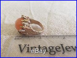 Vintage JAMES AVERY Mexican Opal 14K Diamonds Ring Sz8 1/4 ESTATE ONE OF A KIND