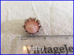 Vintage JAMES AVERY Mexican Opal 14K Diamonds Ring Sz8 1/4 ESTATE ONE OF A KIND