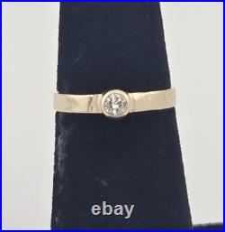Vintage James Avery 14K Hammered Gold Natural Diamond Ring Size 4 1.6g Vintage James Avery 14K Hammered Gold Natural Diamond Ring Size 4 1.6g