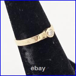 Vintage James Avery 14K Hammered Gold Natural Diamond Ring Size 4 1.6g