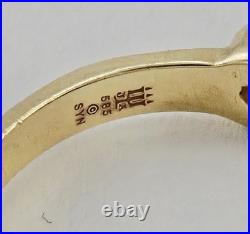 Vintage James Avery 14K Hammered Gold Natural Diamond Ring Size 4 1.6g Vintage James Avery 14K Hammered Gold Natural Diamond Ring Size 4 1.6g
