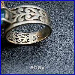 Vintage James Avery Blue Topaz Sterling Silver Ring Size 8.5