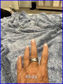 Vintage James Avery La Paloma Dove Olive Branch & Flower Ring Ovr 10 g Size 8