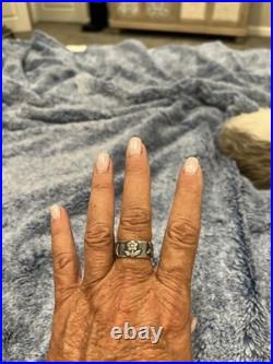 Vintage James Avery La Paloma Dove Olive Branch & Flower Ring Ovr 10 g Size 8