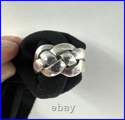 Vintage James Avery Retired Bold Knot Weave Ring Wonderful Design Rare JA Sz 6.5
