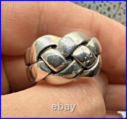 Vintage James Avery Retired Bold Knot Weave Ring Wonderful Design Rare JA Sz 6.5