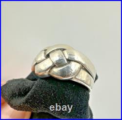 Vintage James Avery Retired Bold Knot Weave Ring Wonderful Design Rare JA Sz 6.5
