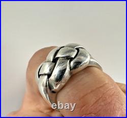 Vintage James Avery Retired Bold Knot Weave Ring Wonderful Design Rare JA Sz 6.5