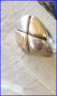 Vintage James Avery Retired Gold and Silver 4 Segment Ring Size 9 Fits 8.5