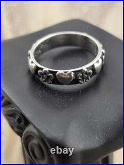 Vintage James Avery Retired Sterling Silver Hearts & Flowers Ring Size 7 Vintage James Avery Retired Sterling Silver Hearts & Flowers Ring Size 7