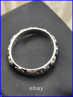 Vintage James Avery Retired Sterling Silver Hearts & Flowers Ring Size 7