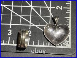 Vintage James Avery Silver Heart Pendant and Ring size 9 Monogrammed