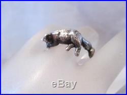 Vintage James Avery Sleeping Kitty Cat Sterling Silver Ring Retired 7 1/2