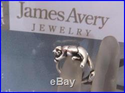 Vintage James Avery Sleeping Kitty Cat Sterling Silver Ring Retired Size 4