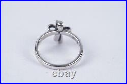 Vintage James Avery Sterling Silver 925 Ribbon Cross with Ruby Stone Ring Sz 8