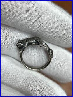 Vintage James Avery Sterling Silver Cat Ring Size 7