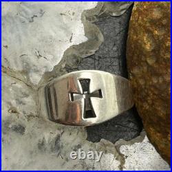 Vintage James Avery Sterling Silver Cut-Out Cross Ring Size 10 For Women