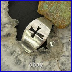 Vintage James Avery Sterling Silver Cut-Out Cross Ring Size 8.5 For Women