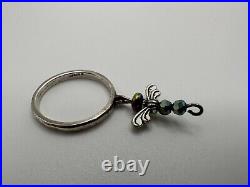 Vintage James Avery Sterling Silver Dangle Dragonfly Ring Size 8