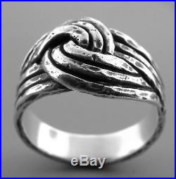 Vintage James Avery Sterling Silver Hammered Knot Ring Size 9