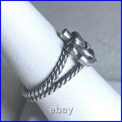 Vintage James Avery Sterling Silver Heart Anchor Ring Retired Rope Band Sz 8 5g