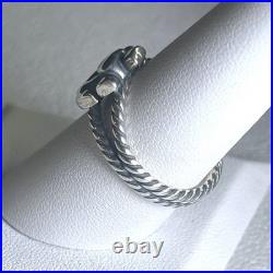 Vintage James Avery Sterling Silver Heart Anchor Ring Retired Rope Band Sz 8 5g