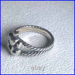 Vintage James Avery Sterling Silver Heart Anchor Ring Retired Rope Band Sz 8 5g