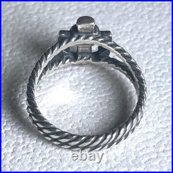 Vintage James Avery Sterling Silver Heart Anchor Ring Retired Rope Band Sz 8 5g