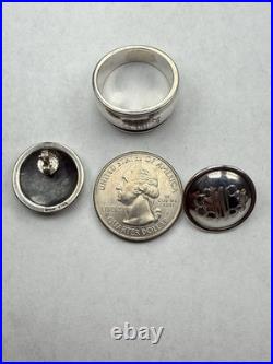 Vintage James Avery Sterling Silver Monogramed Earrings & Ring Size 9.25 17g