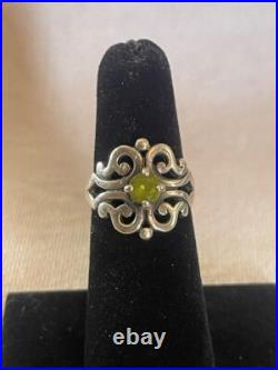 Vintage James Avery Sterling Silver Peridot Spanish Lace Ring Size 5 (6gr)