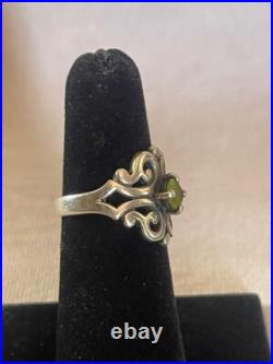 Vintage James Avery Sterling Silver Peridot Spanish Lace Ring Size 5 (6gr)