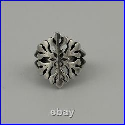 Vintage James Avery Sterling Silver Snowflake Ring Size 3 Retired Design