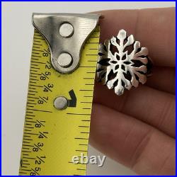Vintage James Avery Sterling Silver Snowflake Ring Size 3 Retired Design