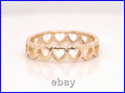 Vintage James Avery Tiny Hearts 14K Yellow Gold Ring Size 7