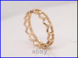 Vintage James Avery Tiny Hearts 14K Yellow Gold Ring Size 7