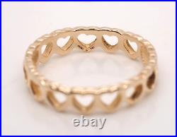 Vintage James Avery Tiny Hearts 14K Yellow Gold Ring Size 7