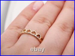 Vintage James Avery Tiny Hearts 14K Yellow Gold Ring Size 7