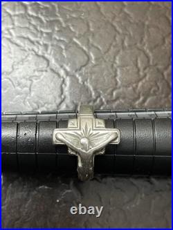 Vintage Old Retired James Avery Crucifix Ring Small Size 6 Sterling Silver