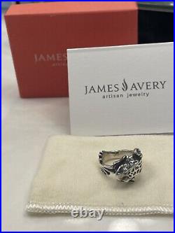 Vintage Rare Retired James Avery Sterling Silver 3D Frog Ring
