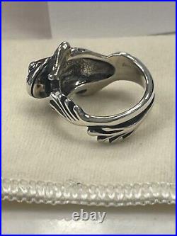Vintage Rare Retired James Avery Sterling Silver 3D Frog Ring
