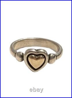 Vintage Retired JAMES AVERY 14K Gold & Sterling Silver Heart Ring