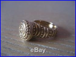 Vintage Retired JAMES AVERY 14K Solid Gold African Beaded Swirl Ring Size 6.5