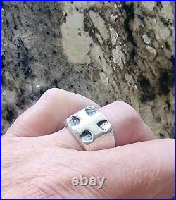 Vintage Retired James Avery Greek Cross Wide Band Ring Size 9