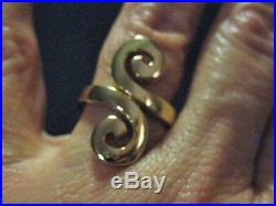 Vintage Retired James Avery S Swirl Ring Solid 14K Yellow Gold Size 5 Signed