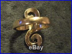 Vintage Retired James Avery S Swirl Ring Solid 14K Yellow Gold Size 5 Signed