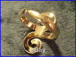 Vintage Retired James Avery S Swirl Ring Solid 14K Yellow Gold Size 5 Signed